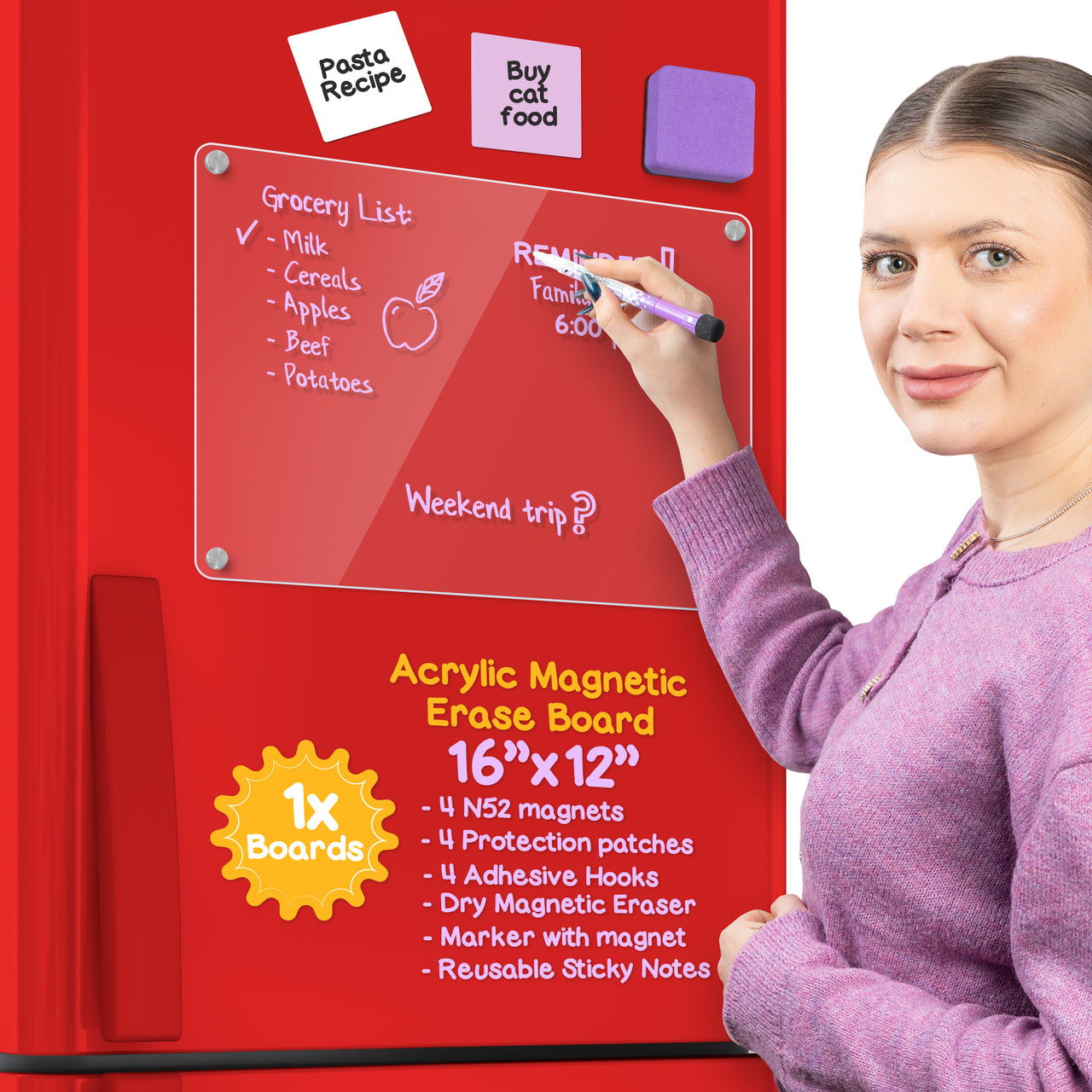 Siantell Memo Magnetic Acrylic Calendar for Fridge